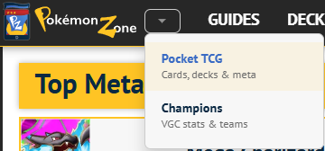 Pokémon Zone Champions menu