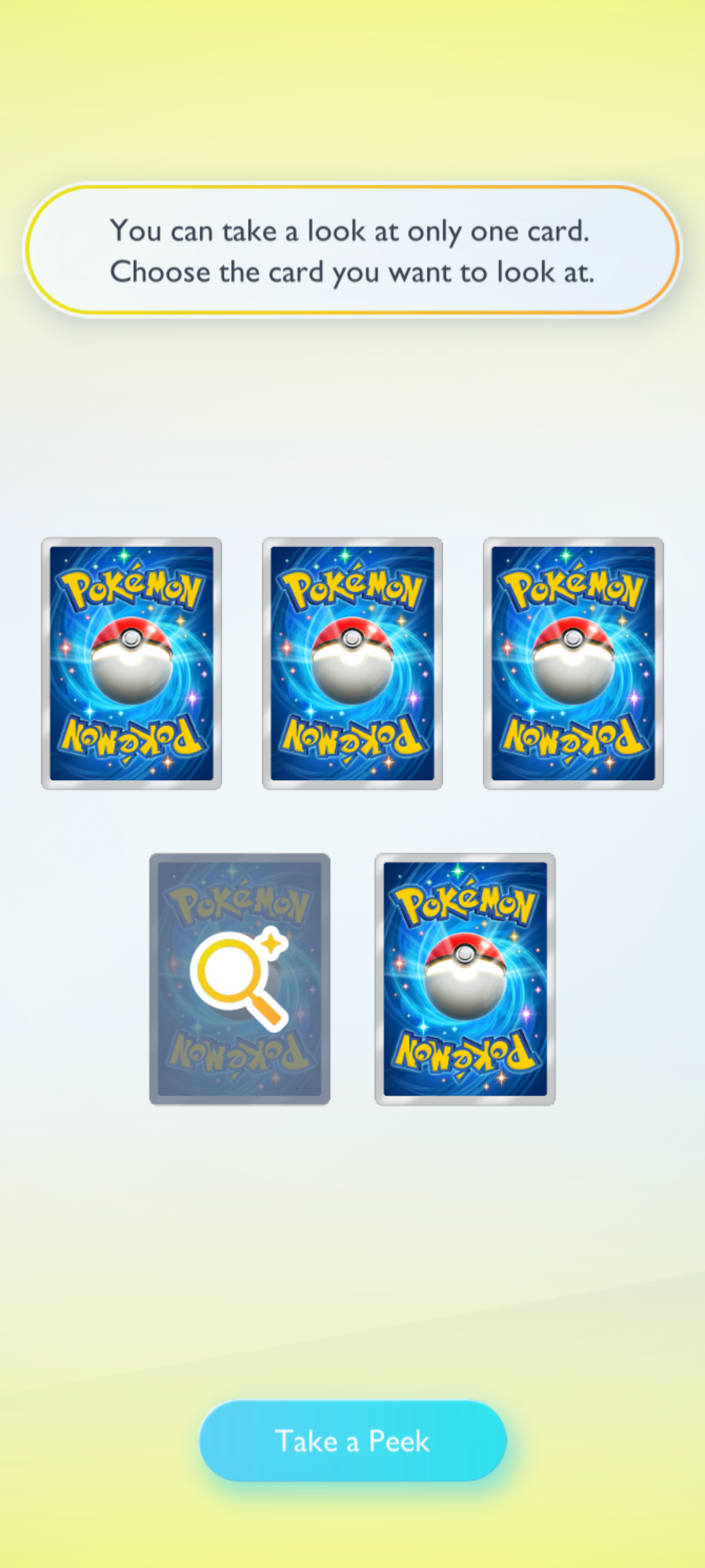 Sneak Peek card selection