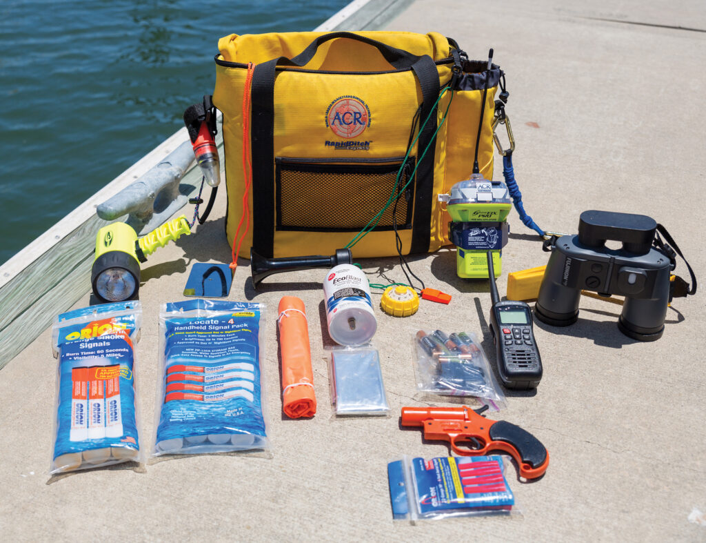 Ditch kit on a boat