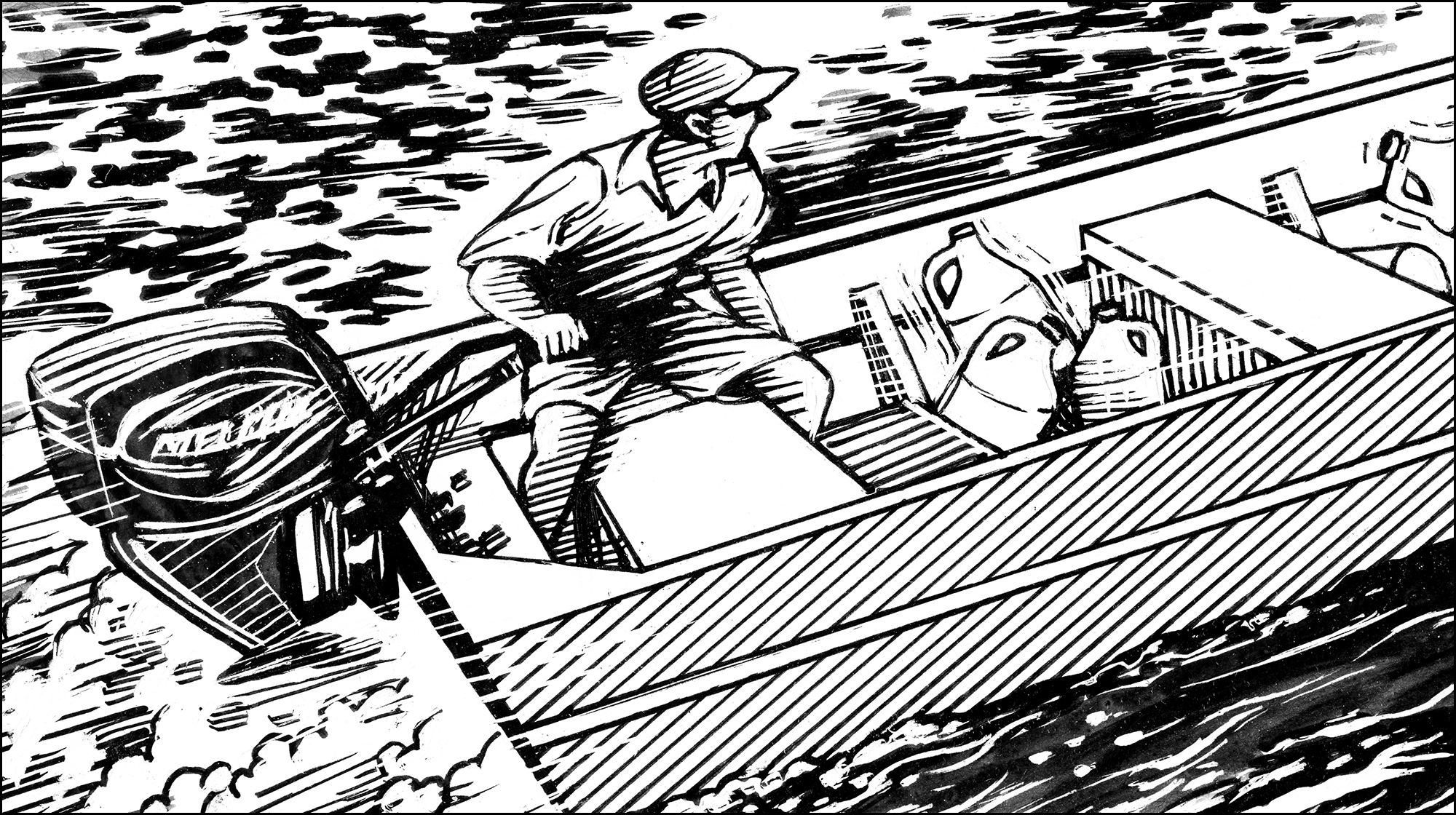 prm_Jon boat Shotgunning Art prm_Jon boat Shotgunning Art