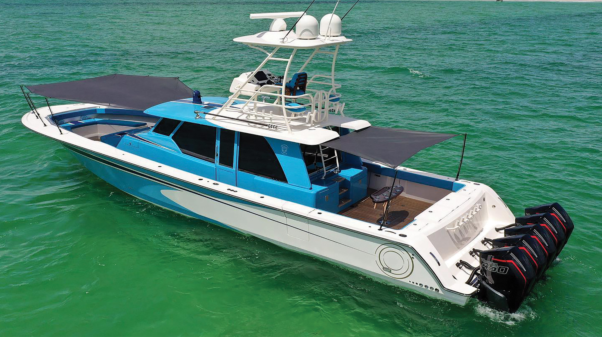 Sunshade on a boat