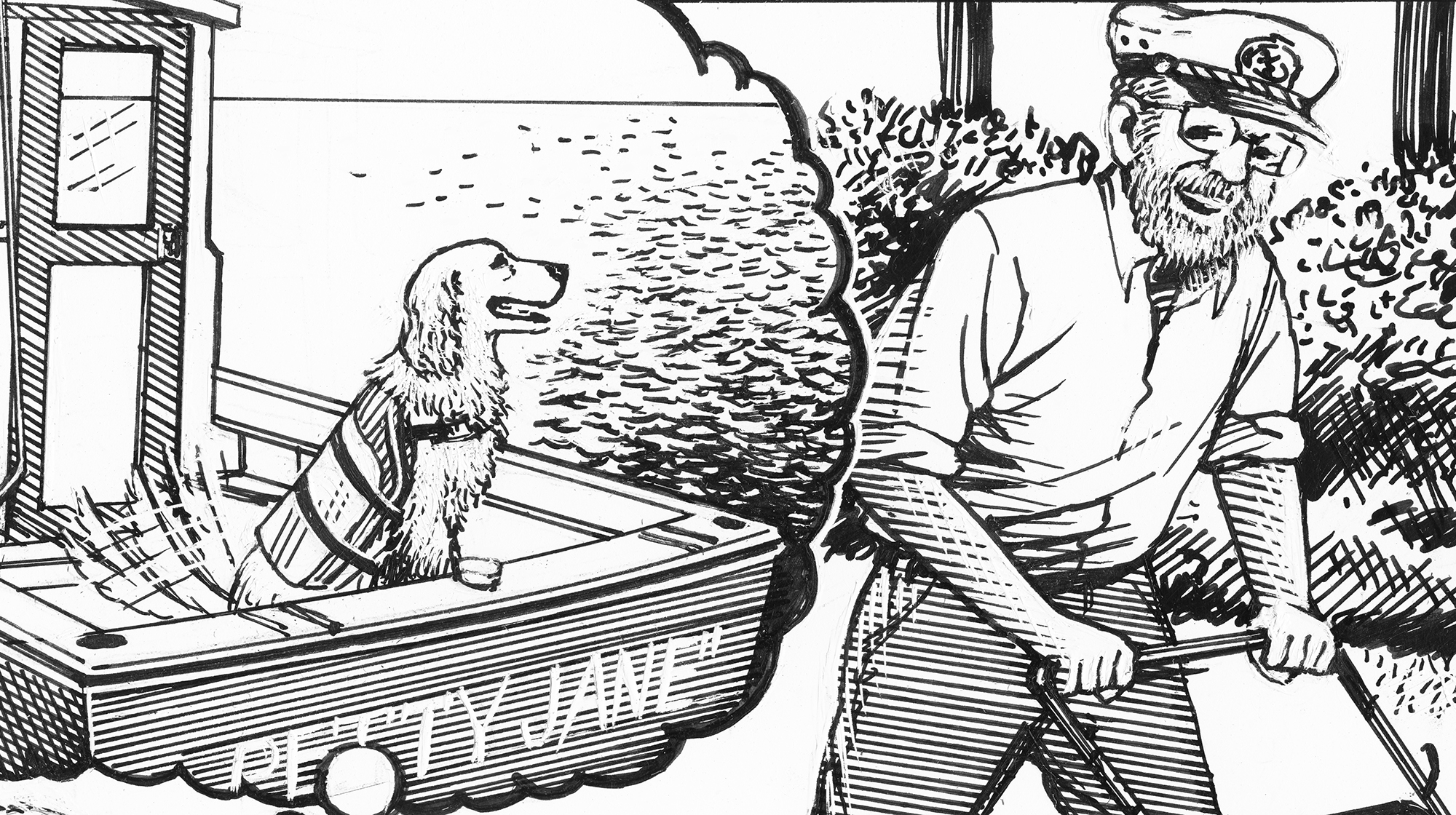 prm_Champ wants to go boating art