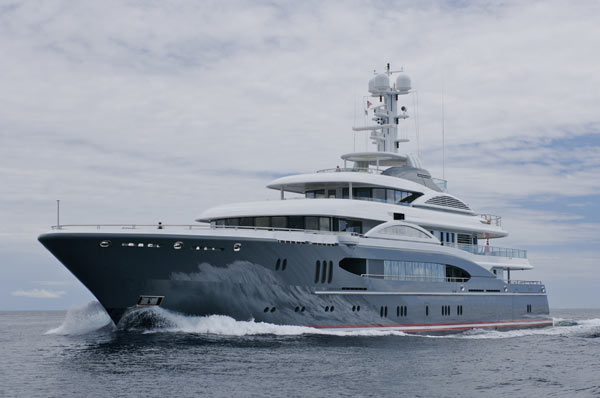 The yacht boasts a huge beam of 42 feet.