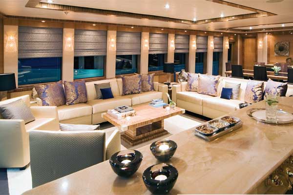 Hokulani's main saloon, complete with a bar, is open and contemporary, a fitting venue for moving the party inside should the weather require it.