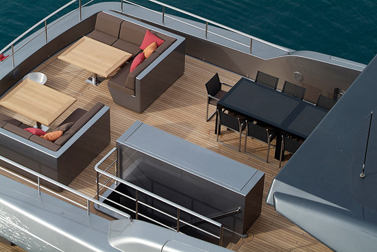 Photo Courtesy of SanlorenzoThis seating area is an ideal place to enjoy the view.