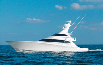A megayacht fisherman with a reported 40-knot speed.