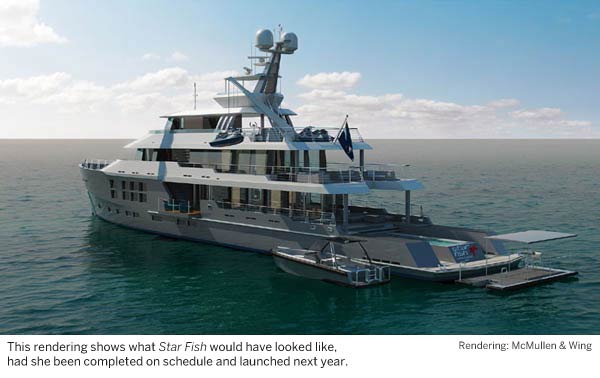 This rendering shows what Star Fish would have looked like, had she been completed on schedule and launched next year.