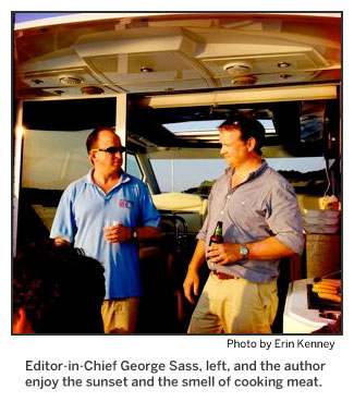 Editor-in-Chief George Sass, left, and the author enjoy the sunset and the smell of cooking meat. Photo by Erin Kenney Editor-in-Chief George Sass, left, and the author enjoy the sunset and the smell of cooking meat. Photo by Erin Kenney
