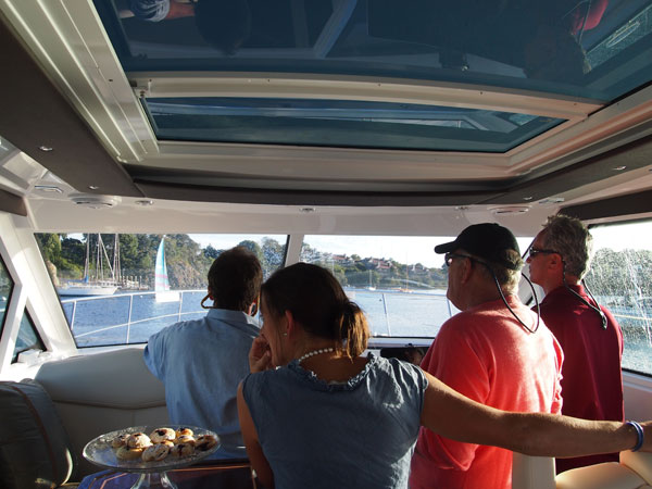 Editor-in-chief George Sass, kitchen maven Nikki Vasquez, industry vet Jock West and Group Publisher Gary De Sanctis take in the sights in Newport’s Brenton Cove.