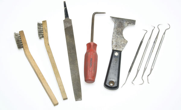 Various Hooks, Scrapers, Brushes, and Picks Various Hooks, Scrapers, Brushes, and Picks