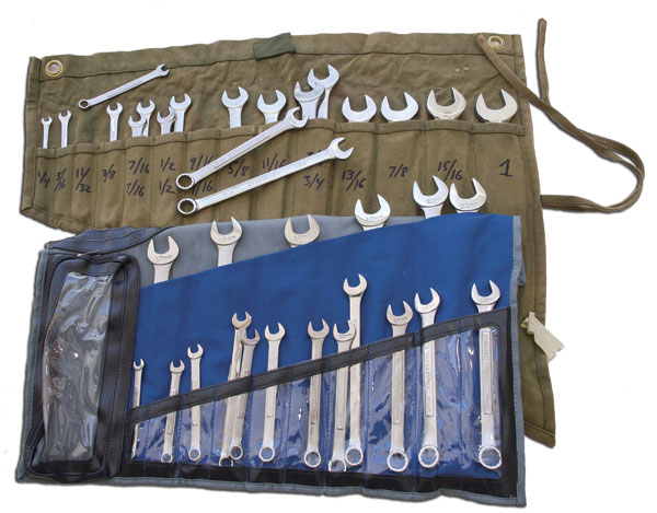 Wrenches in tool rolls