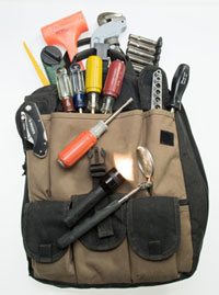 A well-stocked tool bag