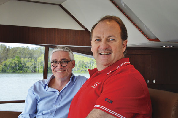 Riviera Yachts' CEO Wes Moxey and Director of Brand and Communications Stephen Milne