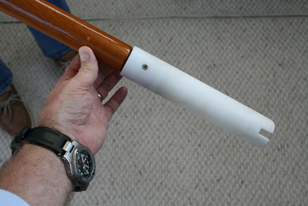 An ensign staff with rod-holder fitting. An ensign staff with rod-holder fitting.