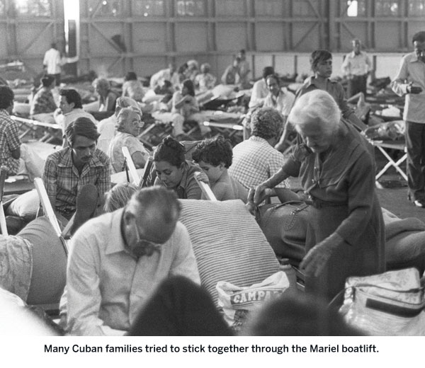 Many Cuban families tried to stick together through the Mariel boatlift. Many Cuban families tried to stick together through the Mariel boatlift.