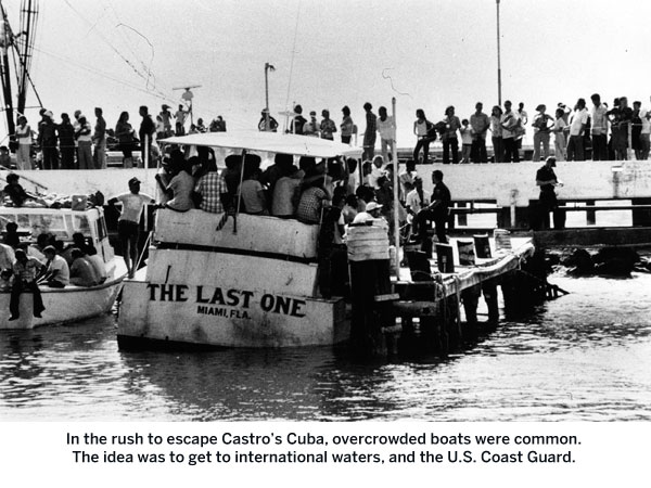 In the rush to escape Cuba, overcrowded boats were common. The idea was to get to international waters, and the U.S. Coast Guard.
