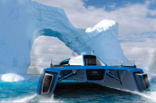 A submersible catamaran