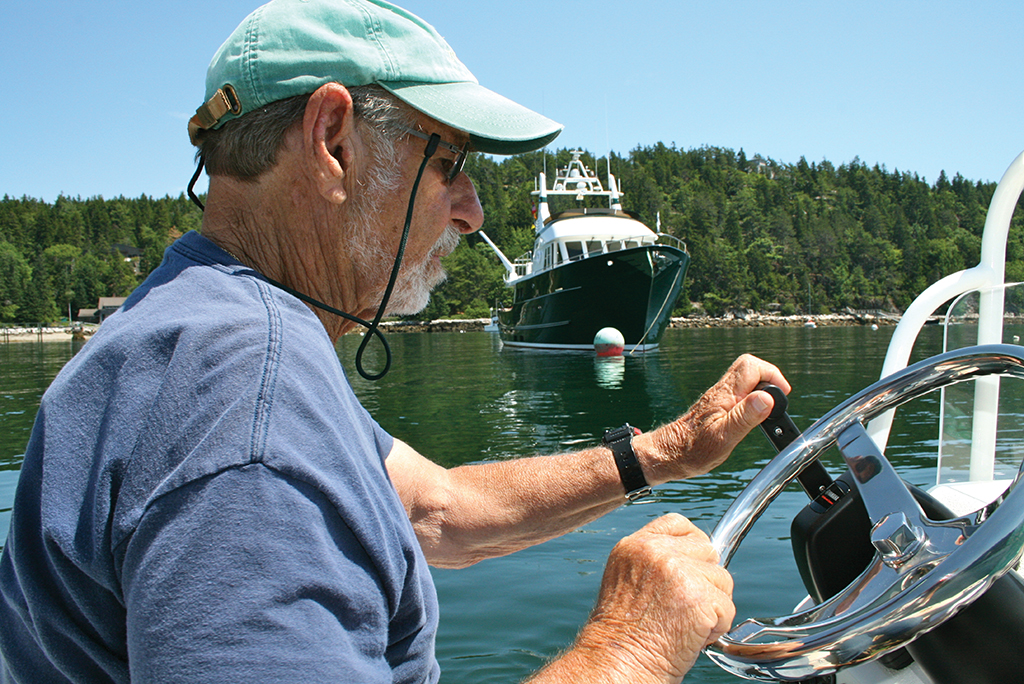 Bruce with Zope in the background. His Yamaha-powered inflatable, by the way, is coated with SeaDek decking material, to improve traction. Bruce with Zope in the background. His Yamaha-powered inflatable, by the way, is coated with SeaDek decking material, to improve traction.