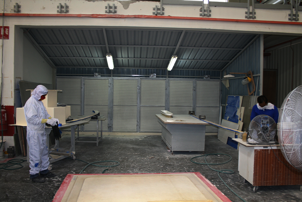 Grinding booths at Grand Banks' Malaysian Facility