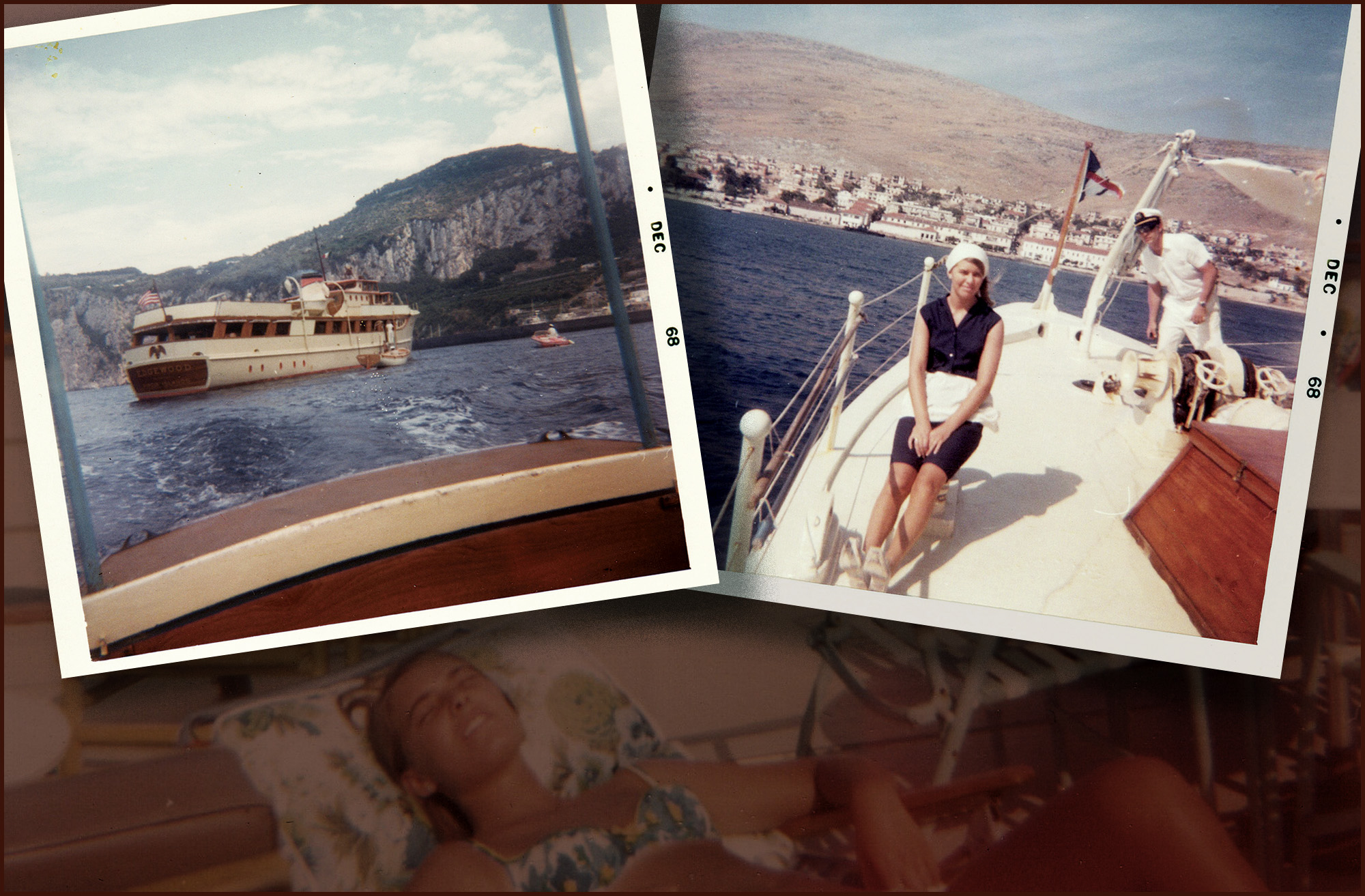 Photos of a women on a boat
