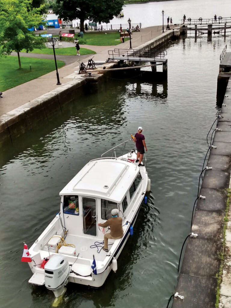 a boat in a canal