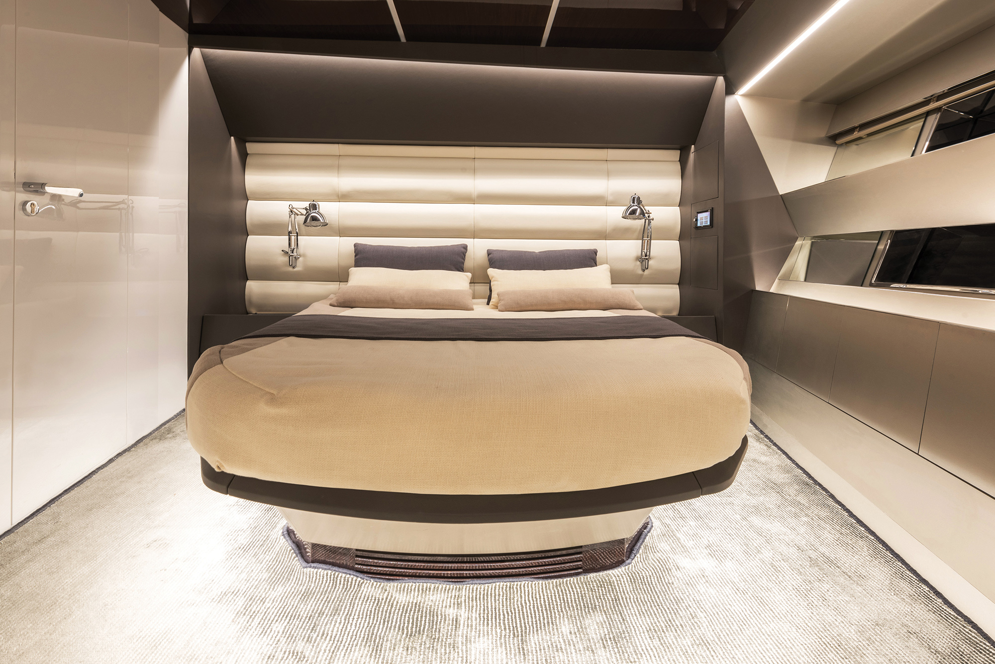 Accommodations are the definition of “designed from the inside out,” with the fine finish of a much larger yacht, and layout options galore.