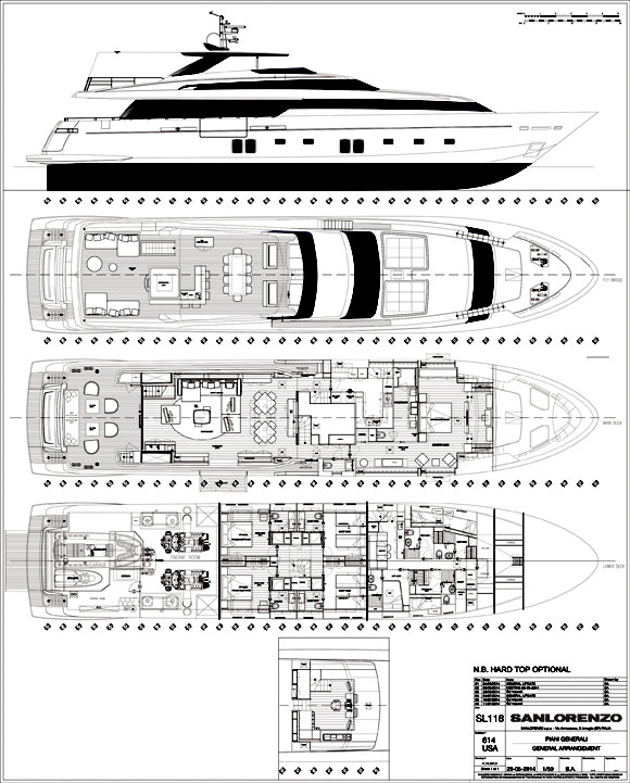Sanlorenzo SL 118 deckplans