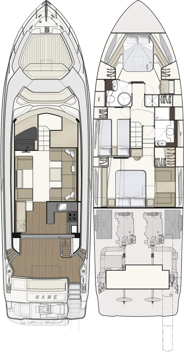 Ferretti 550 layout diagrams