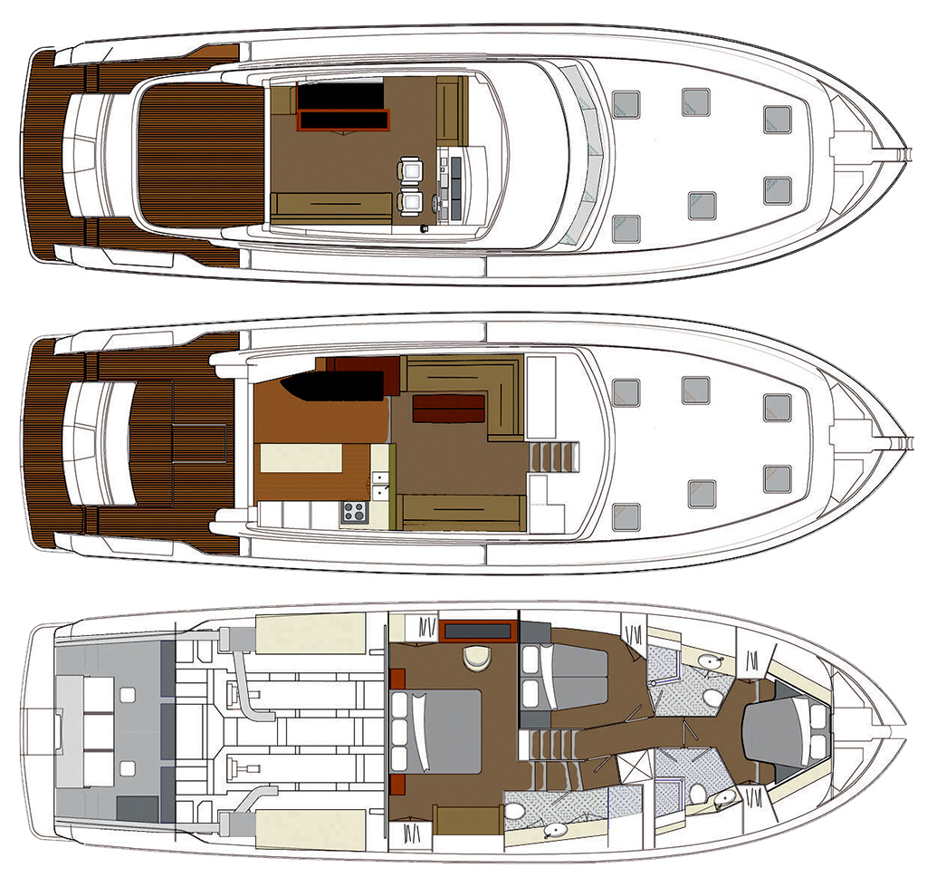 Maritimo M64 layout diagram