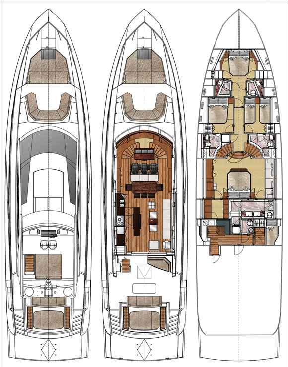 Deck plans for the Cheoy Lee Alpha 87 Sportbridge