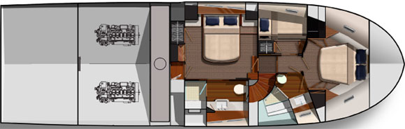 Grand Banks 55 Aleutian RP - Lower Deck Layout