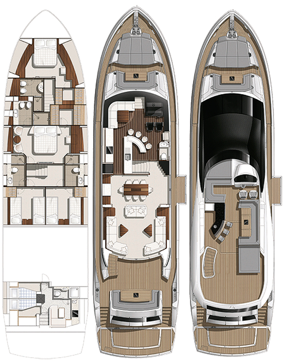 Sunseeker 86 Yacht deck plans