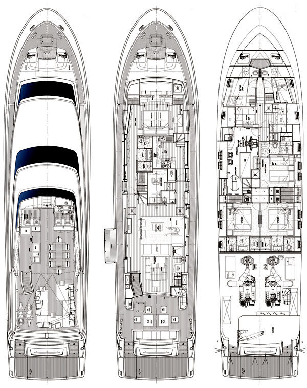 Sanlorenzo SL96 deckplans