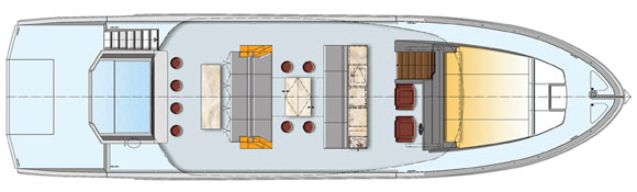 Astondoa Top Deck 63 - main deck layout (closed)