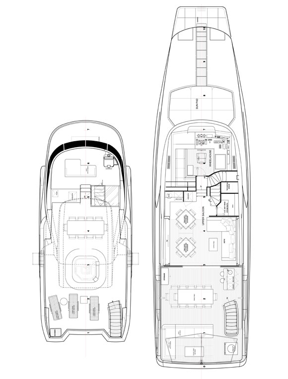 Benetti 108 Tradition Supreme deckplans - upper