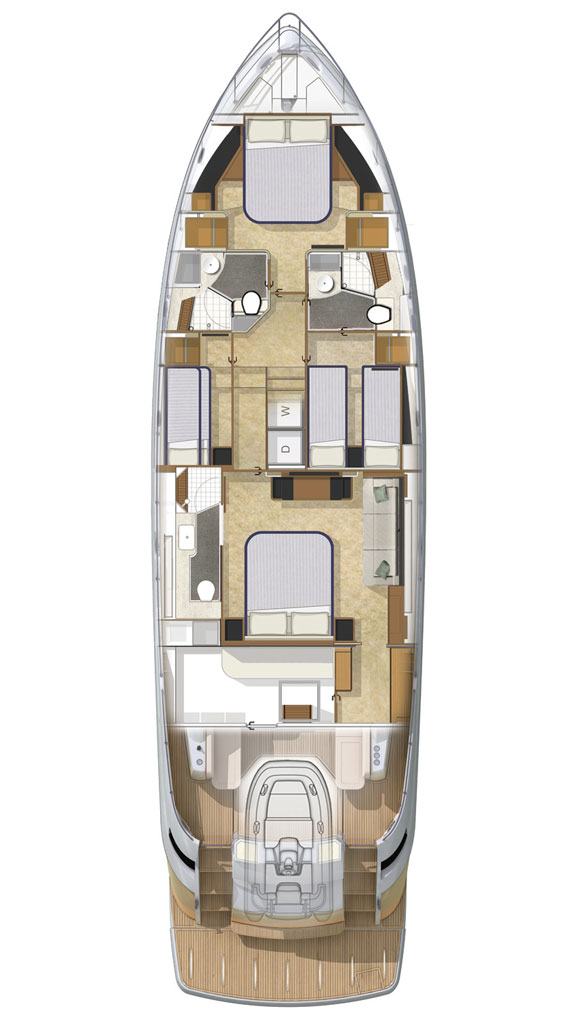 Riviera 6000 Sport Yacht deck plans