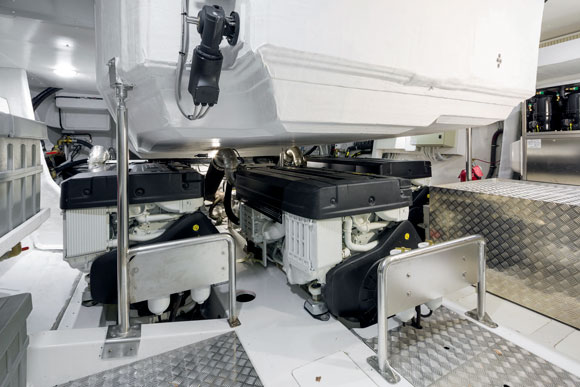 Engine room on the Azimut 77S