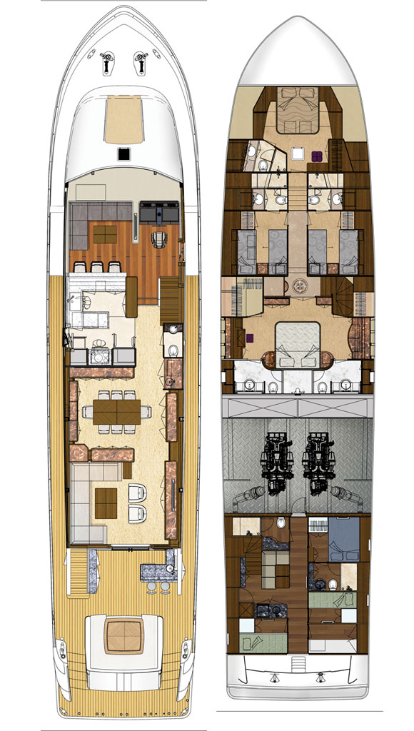 Ocean Alexander 100 Motoryacht deckplans