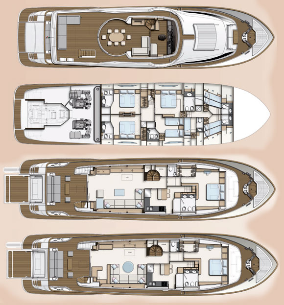 Ferretti Custom Line Navetta 28 deckplans