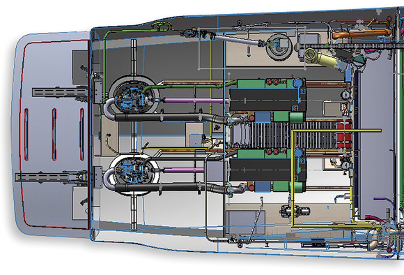 Tiara 44 Coupe Engine Room Plan