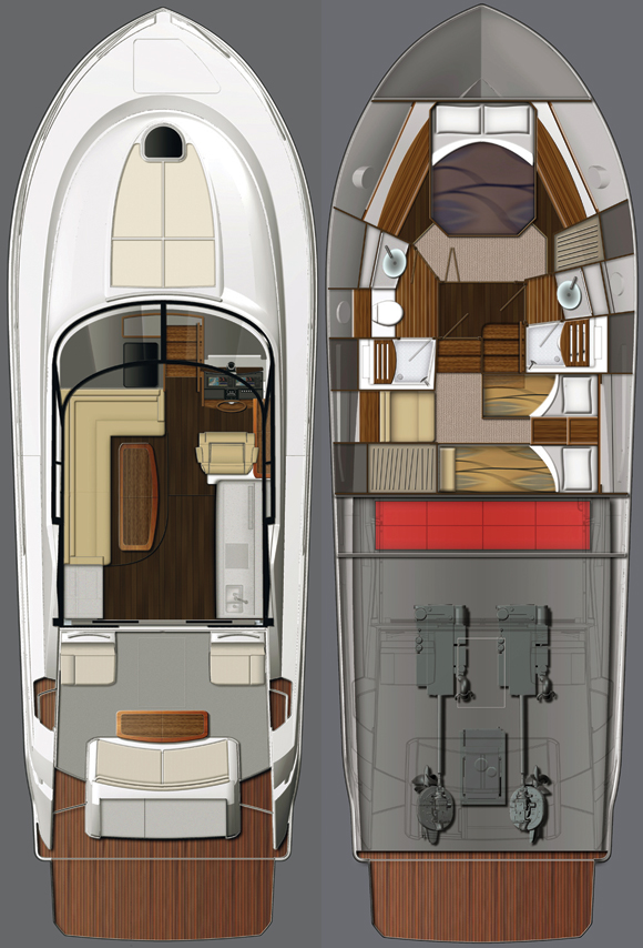 Tiara 44 Coupe deckplans