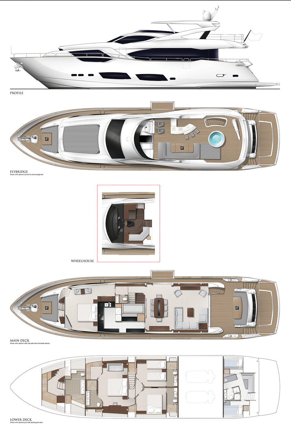 Sunseeker 95 Yacht layout diagram