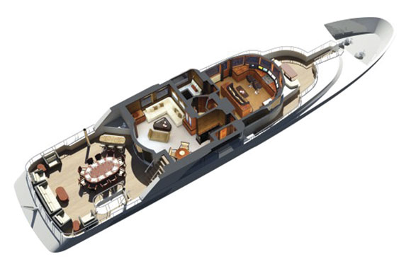 Ocean Alexander 120 layout diagram - bridge level