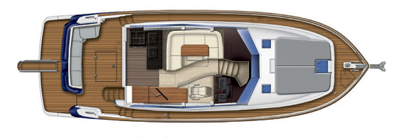 Azimut Magellano 43 - maindeck layout diagram
