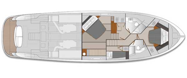 Maritimo M58 Accomodations layout digram