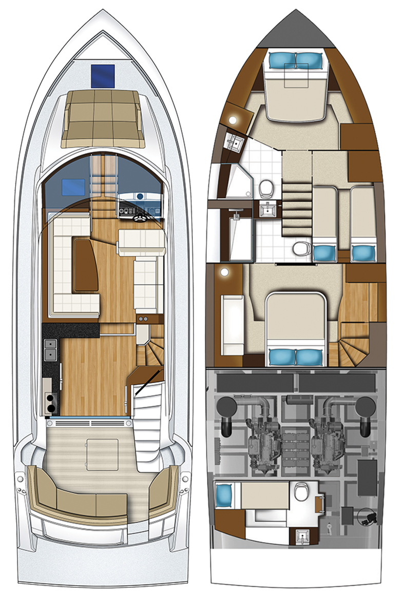 Carver C52 Command Bridge layout diagram