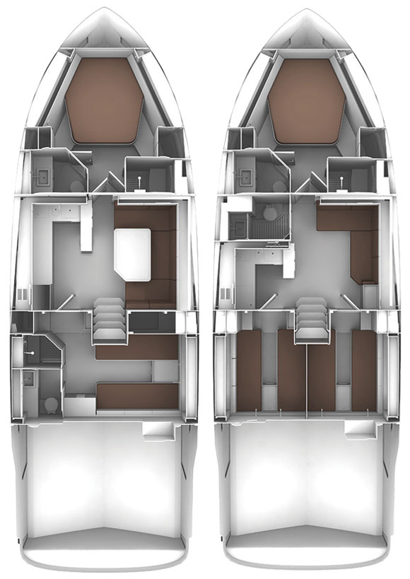 Bavaria 450 Coupe layout options
