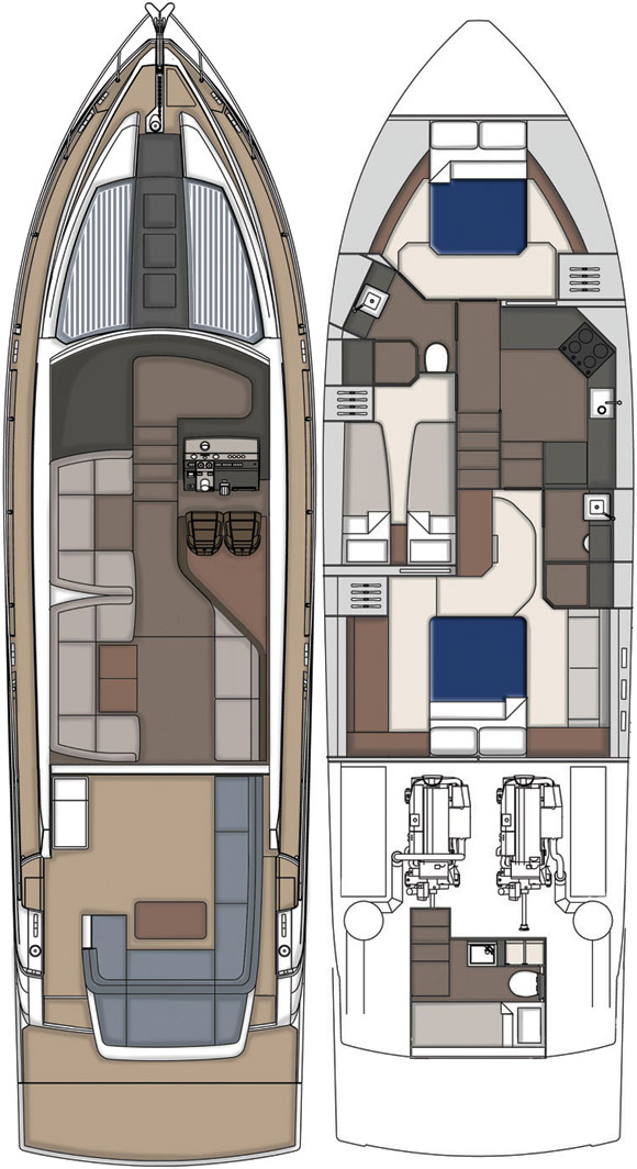 Fairline Targa 53GT layout diagram