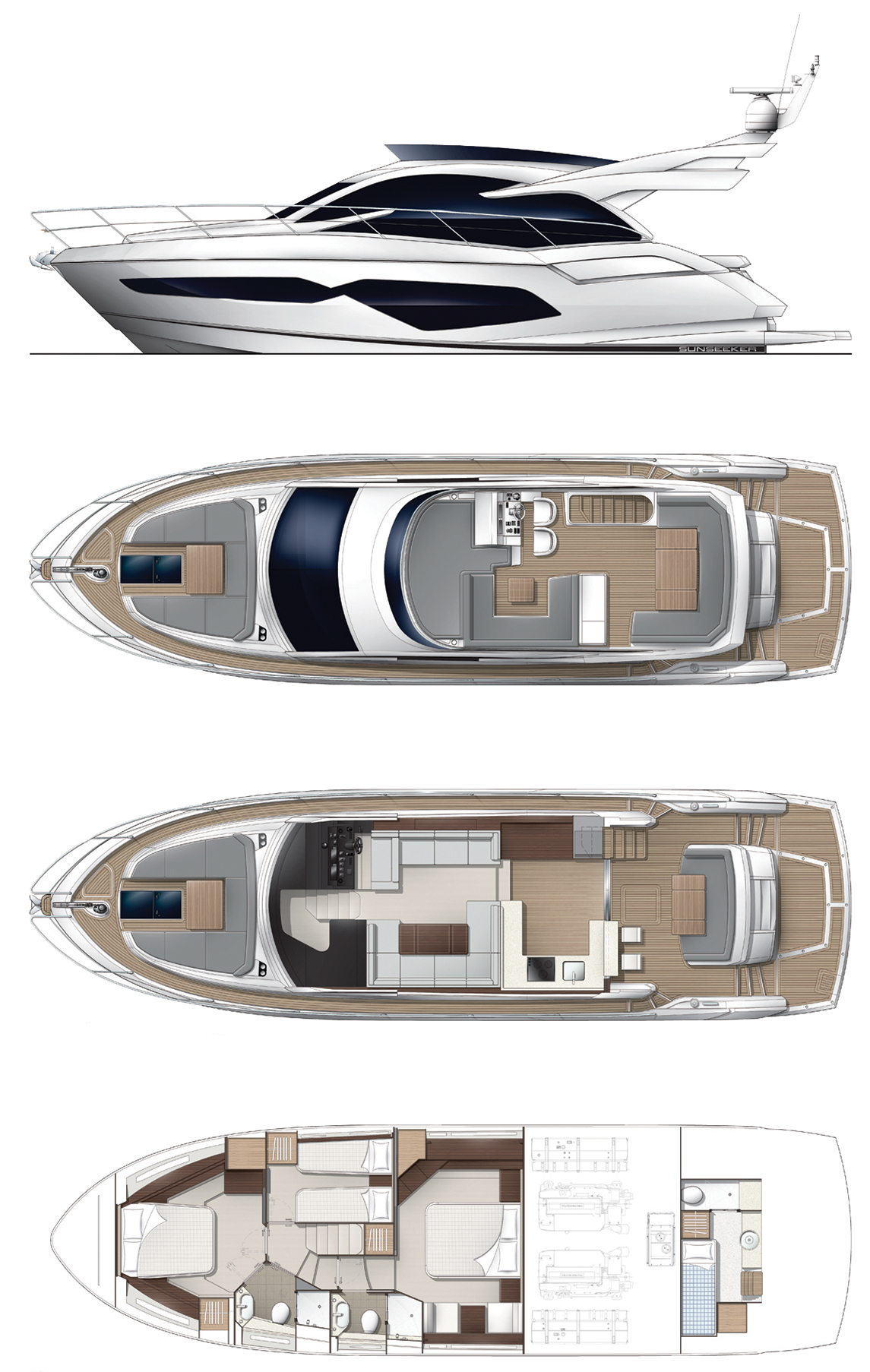 Sunseeker Manhattan 52 layout diagram