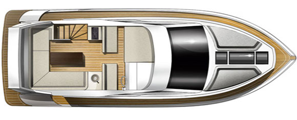 Galeon 420 Fly - layout diagram - flybridge